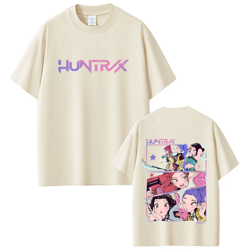 Movie KPop Demon Hunters Rumi Mira Zoey Graphic Tshirts Men Women Korean Fashion Trend Streetwear Unisex Casual Cotton T-shirt