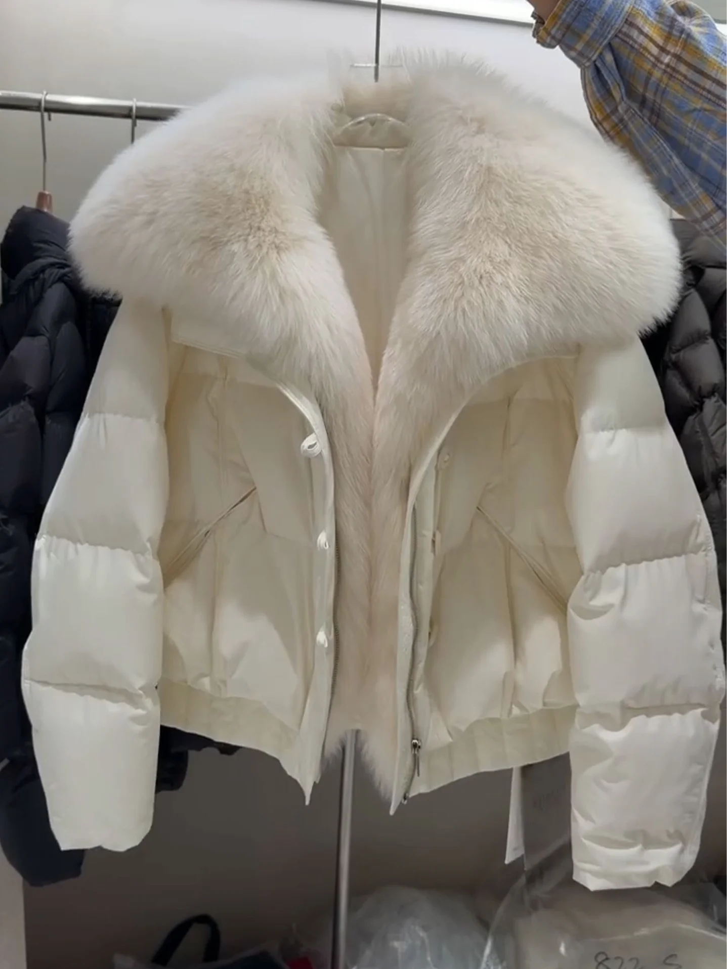 

Faionable Thiened ort Cotton Jaet, женское зимнее пальто, теплое пальто с большим меховым воротником, утягивающая корейская одежда для поездок на работу