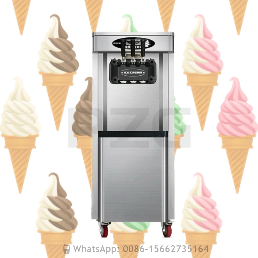 

3 Flavors Fruit Commercial Soft Serve Ice Cream Maker Machine Maquina De Helados Frozen Yogurt Ice Cream Machine For Sale