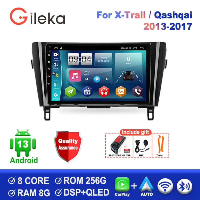 

Android Car one din Radio For Nissan X-Trail Qashqai 2013-2017 Car Multimedia Video Player Navigation GPS 4G WIFI Carplay