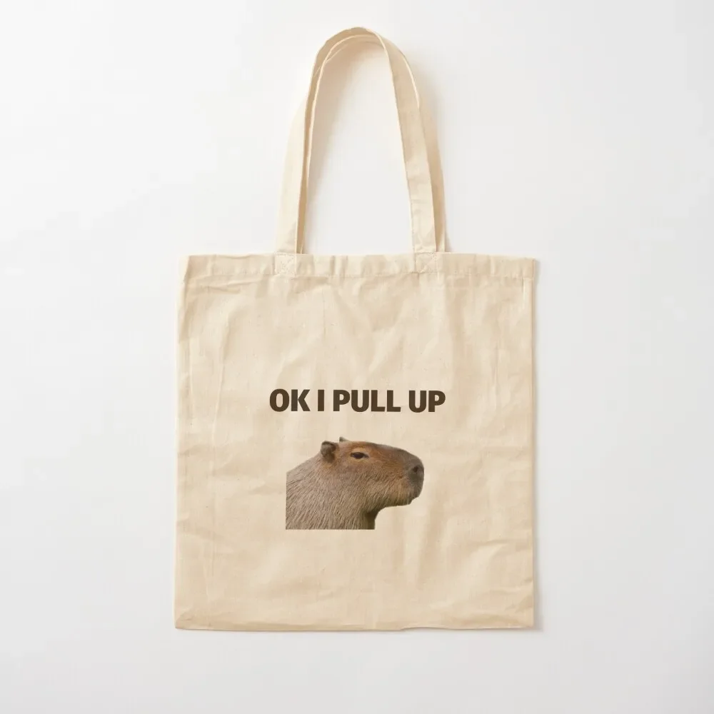 

Capybara Meme - Ok I Pull Up Tote Bag Customizable tote bag sacs de shopping university shopper bag bags luxury women