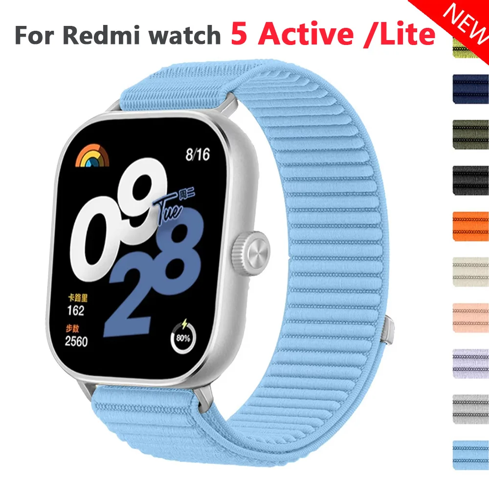 Correias de náilon para xiaomi redmi watch 5 pulseiras ativas pulseira de substituição ajustável para xiaomi redmi watch 5 lite band
