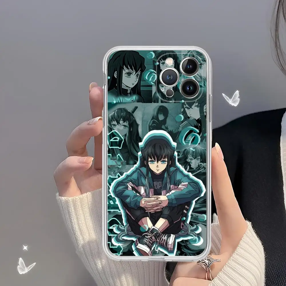 Muichiro T-Tokito Anime Phone Case For IPhone 15 14 13 12 Mini 11 Pro XS Max X XR SE 6 7 8 Plus Soft Silicone Cover