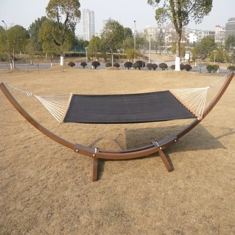 Wood Canyon Patio Hammock with Stand  Curved Arc  Swing Chair  Double 2 Person Bed