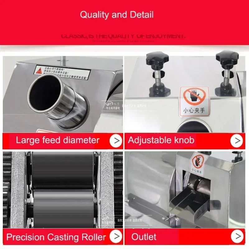 جديد عصارة قصب السكر سطح المكتب بطارية كهربائية الفولاذ المقاوم للصدأ عصارة قصب السكر الصحافة آلة عصارة النازع