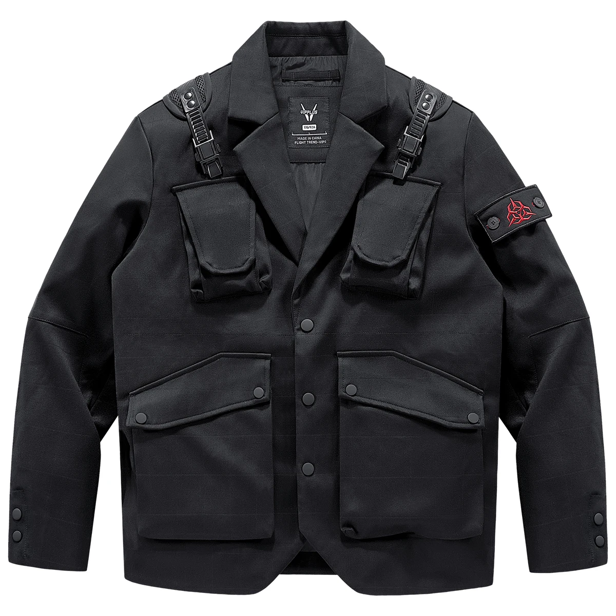 

Мужской функциональный стильный пиджак, тяжелое пальто-карго с несколькими карманами, свободная повседневная мужская куртка