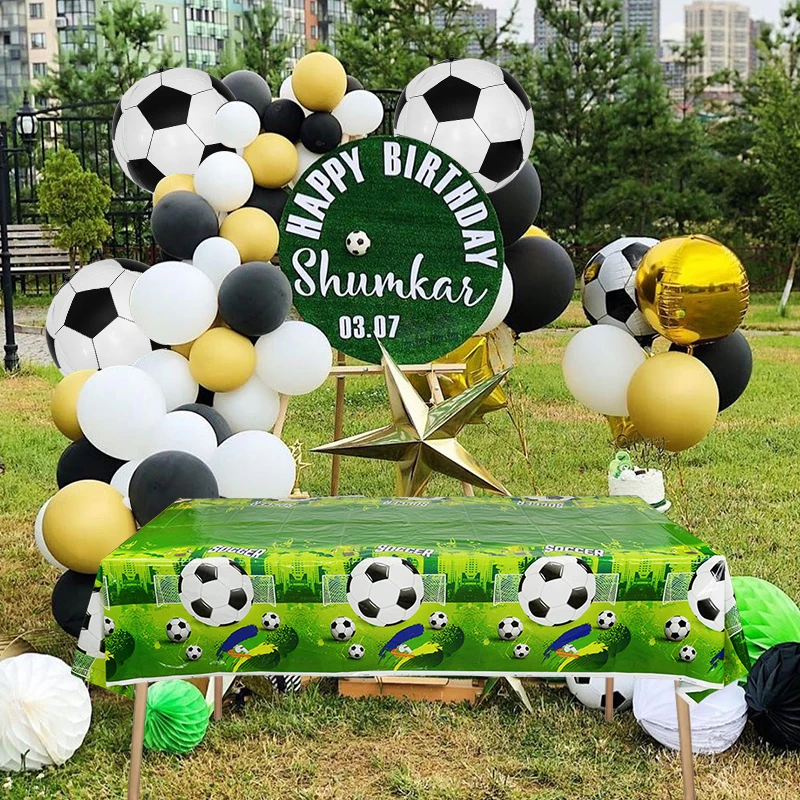 

108x180cm Green Disposable Tablecloth Football Theme Kids Birthday Table Cover Decor Party Outdoor Event Camping Mat Supplies