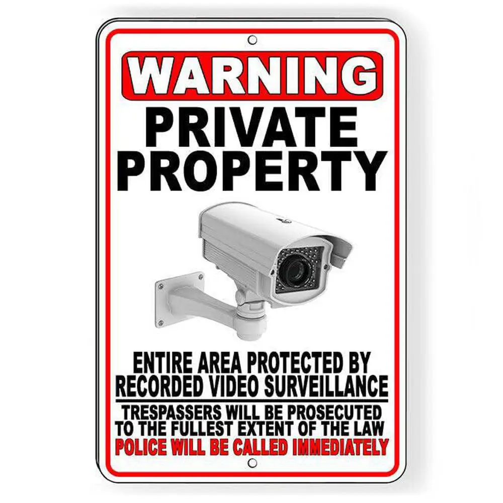 Private Property Video Surveillance Police Called Sign  , Security Signage, Property Protection, Professional Signage, Warning S