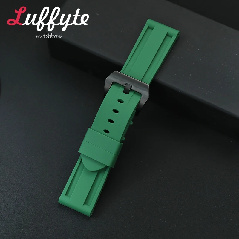 

Men's Sport Silicone Watchband Accessories 22mm 24mm 26mm Replacement Wristband Rubber Green Blue Red Grey Wrist Bracelets