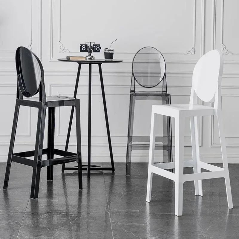 For Make Up Chair Plastic Home Bar Height Transparent Banks Kitchen Stools Luxury Gamer Backrest Step Stool Designer High