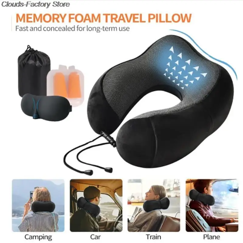 

Memory Cotton U-shaped Pillow Convenient Rebound Pillow To Protect The Neck For Home Hotel Travel