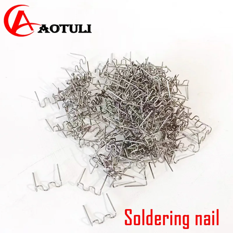 Auto Bumper Nail Welding Wire Plastic Parts Fixing Nail Patch Welding Machine Welding Gun Hot Melt Nail Hole Repair Net 500PCS