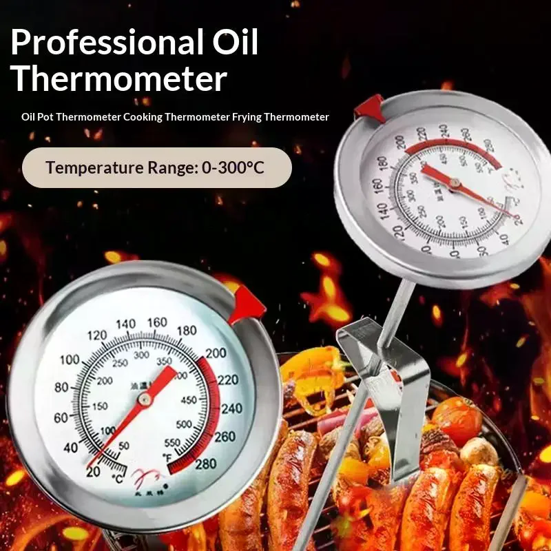 Stainless Steel BBQ Thermometer Probe Kitchen Oven Grill Temperature Gauge for Roasting Baking and