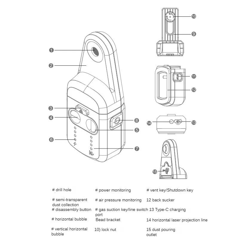 M9912 two in one electric drilling dust collector wall mounted vacuum drilling Parthenocissus tricuspidata dust collector