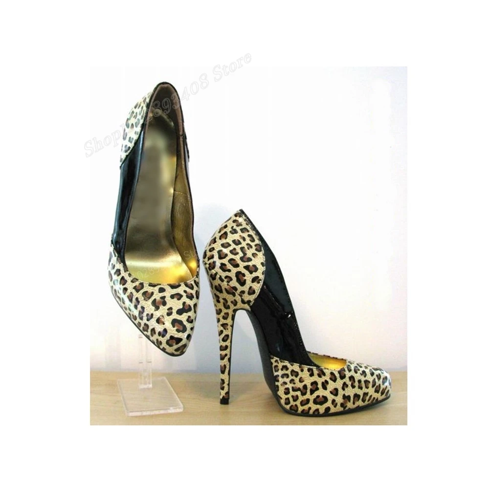 

Mixed Color Leopard Pattern Shallow Pumps Pointed Toe Stiletto High Heel Fashion Sexy Women Shoes 2024 Zapatos Para Mujere