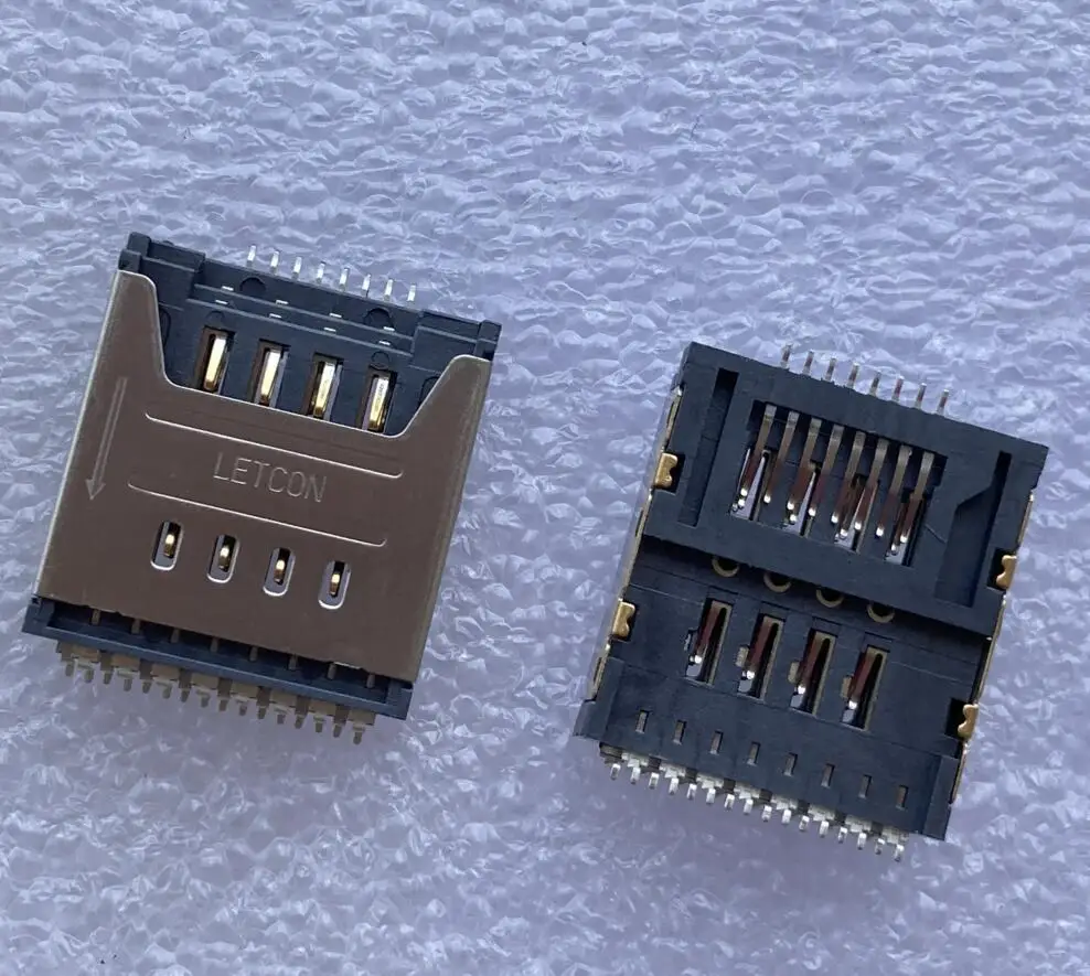 For double-layer SIM + TF CARD 3-in-1 height H4.5mm internal welding, three-layer card holder, card slot, gold-plated