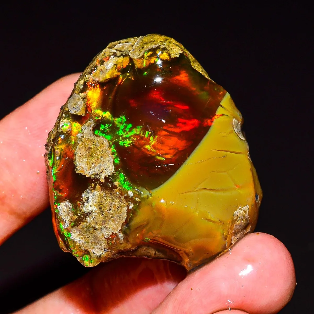 AAA+ 25-80CT Natural Ethiopian Welo Opal Rough Raw Loose Gemstone Collector Stone Randomly Selected One