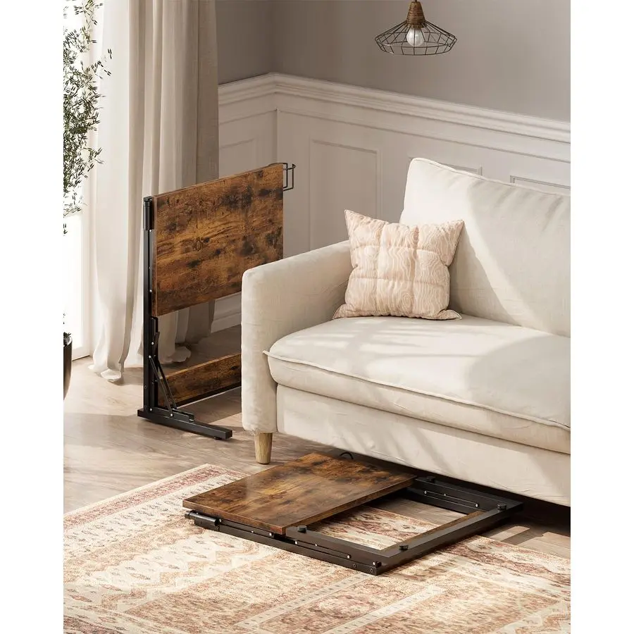 24 طاولة تلفزيون قابلة للطي، طاولة نهاية قابلة للطي على شكل حرف C للأريكة، صينية عشاء تلفزيون مع حامل أكواب، مكتب كمبيوتر محمول صغير بجانب الأريكة #5