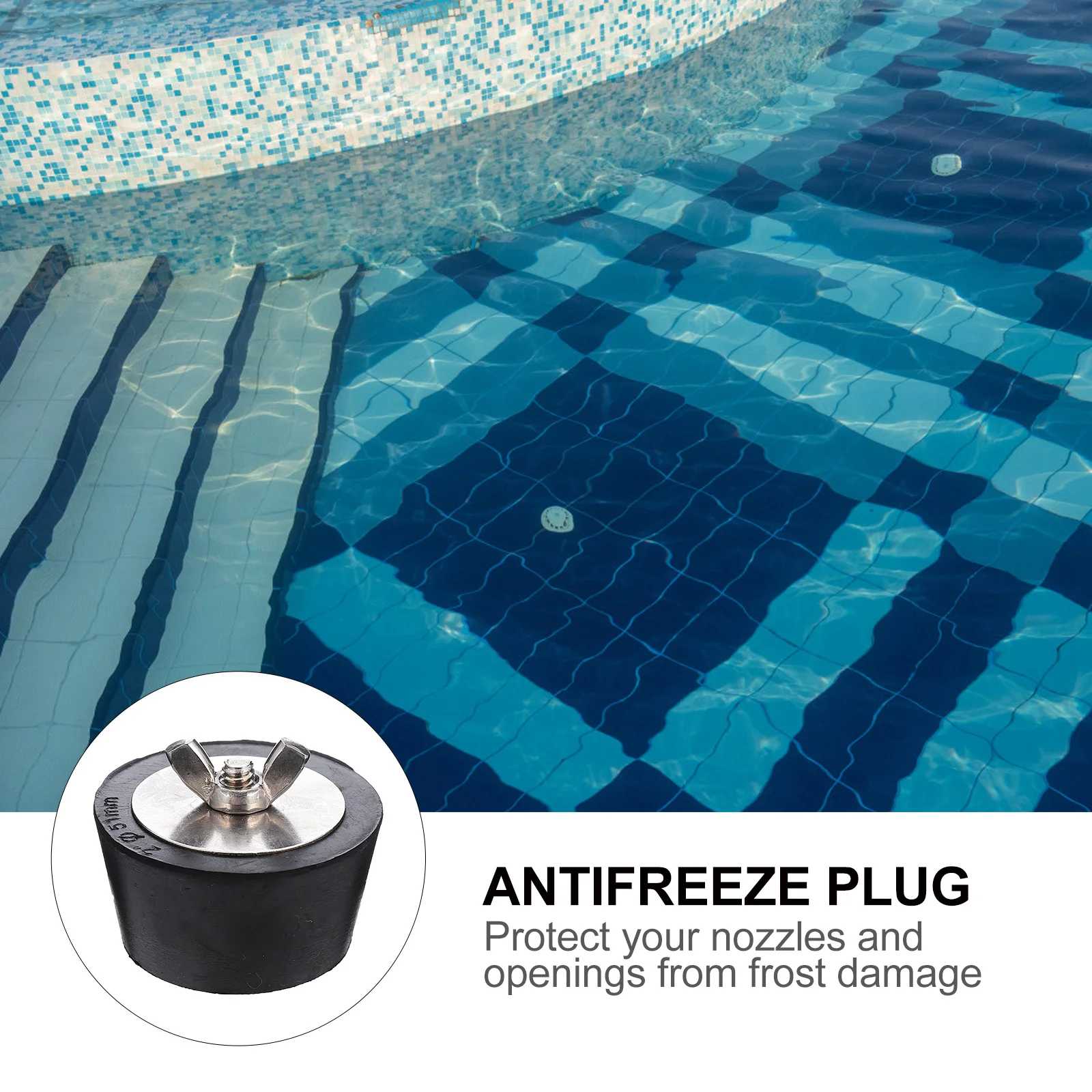 2pcs 51Mm Swimming Pool Winterizing Plug Rubber Tapered Expansion Fit For Return Line Frost Protection Wing Plug Spa Water Care