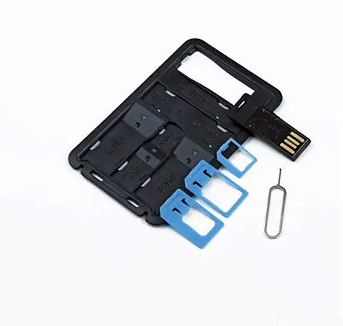 5 in 1 universellen Mini-SIM-Kartenadapter-Aufbewahrungskoffer-Kits für die Abdeckung des Nano-Micro-SIM-Karten-Speicher karten halters