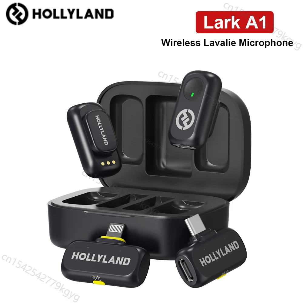 ميكروفون لاسلكي Hollyland LARK A1 لهاتف iPhone وAndroid وميكروفون لمدونات الفيديو على Youtube Tiktok وميكروفون إلغاء الضوضاء