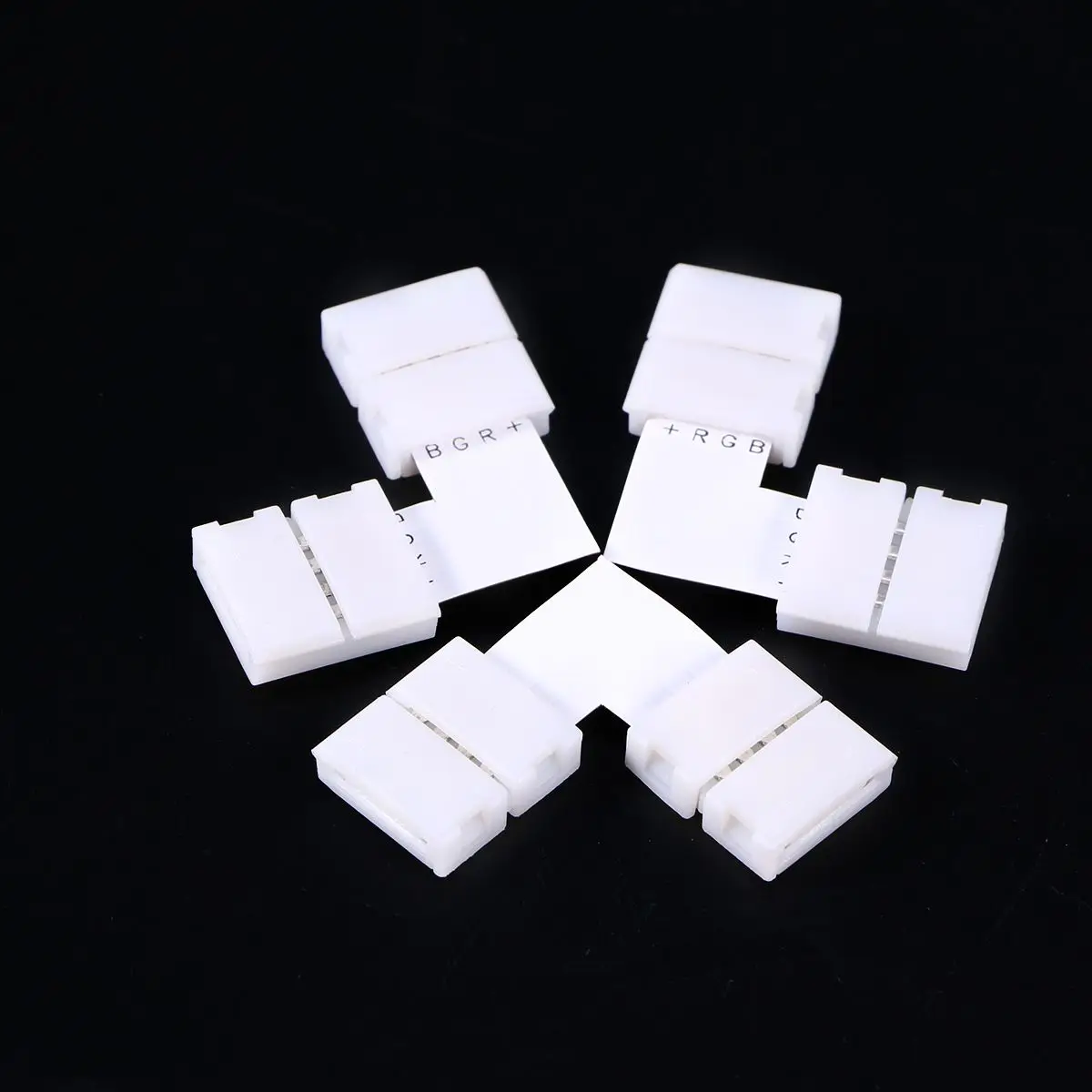 6 Pcs Led Strip Connector Strip Connector Solderless RGB5050 10mm White 3x3x04cm Easy Install Lighting Accessories