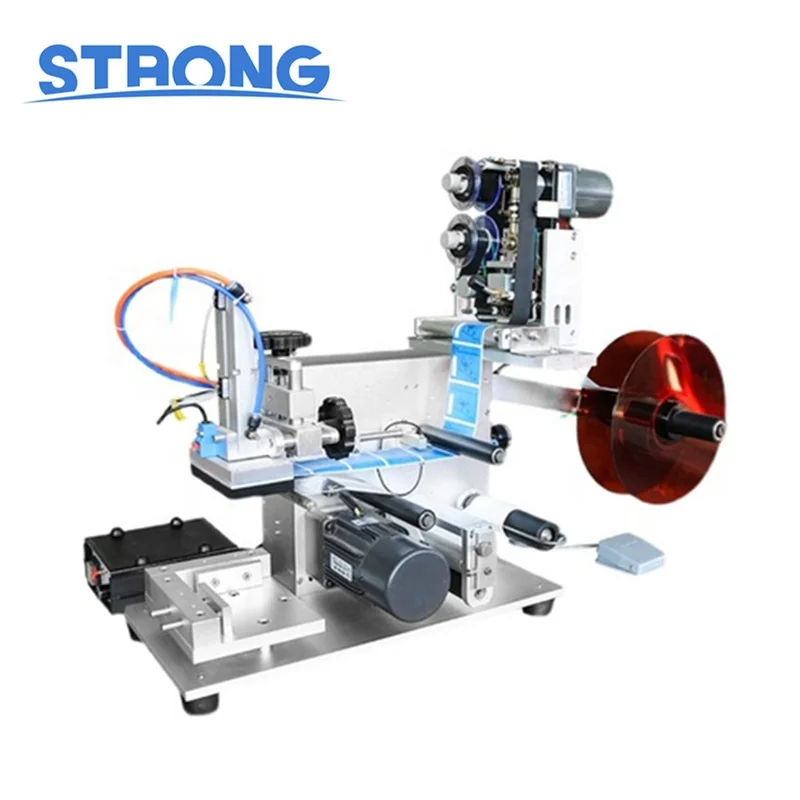 

Semi-Automatic Table-Top Electric Manual Labeling Machine for Flat Side Square Bottle Labeling Sticker with Date Printing LT-60D