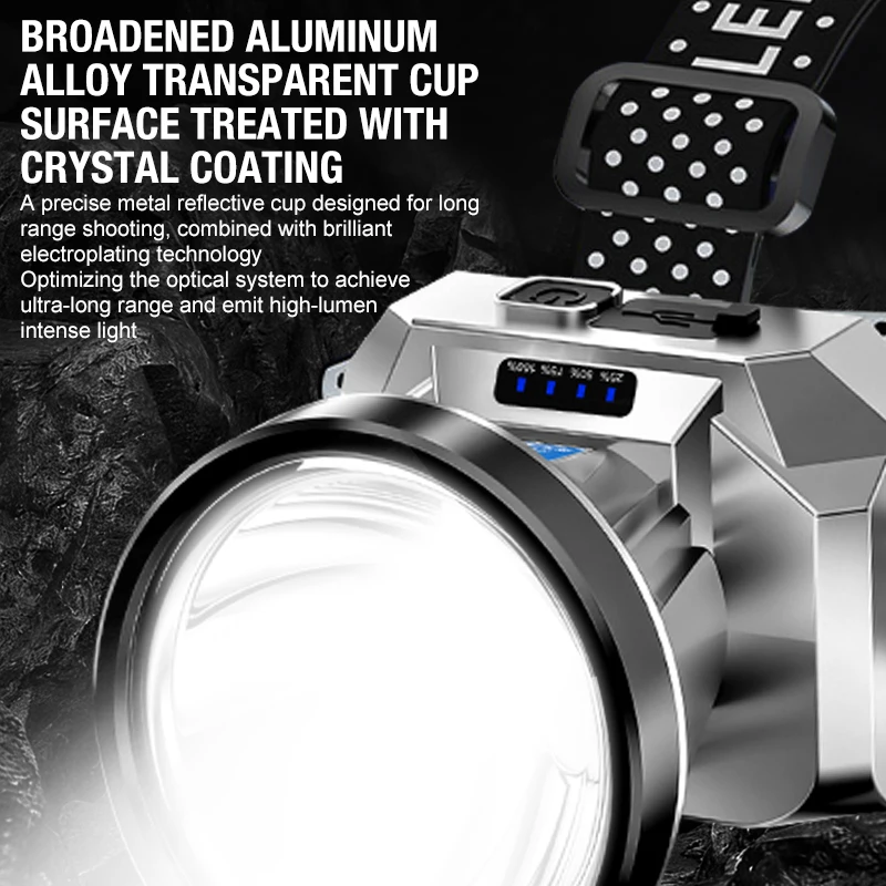 Headlight Strong Light Charging Super Bright Head Mounted Lighting Ultra Long Endurance Outdoor Night Fishing Mining Light Small