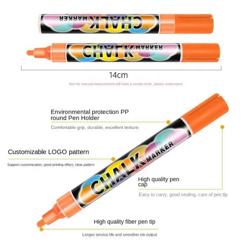 Pennarello per gesso liquido multicolore portatile Penna cancellabile Clip Evidenziatore cancellabile Solubile in acqua Penna artistica per bambini Ceramica