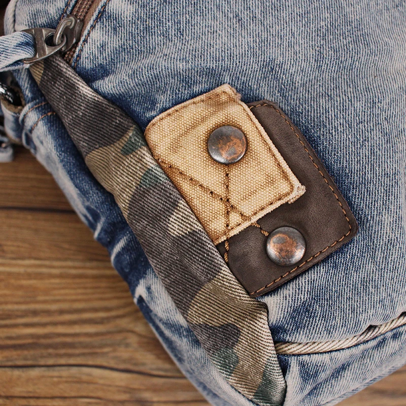 Retro Denim Crossbody Bag Unisex Casual Commuter Bag Street Style Trendy Vertical Fashionable Shoulder Bag for Youth