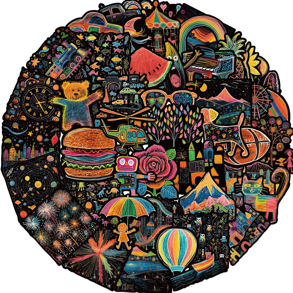 

10/30/53pcs Funny Children Painting Art Stickers Cartoon Graffiti Sticker DIY Phone Case Notebook Scrapbook Decals for Kids Toy