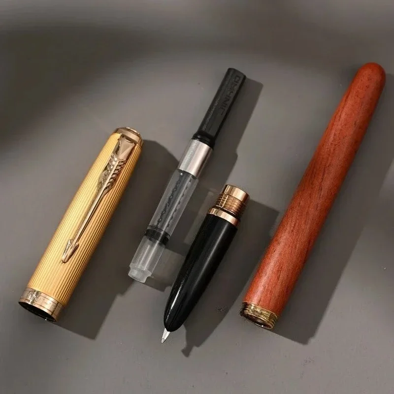 New Wood Extremely Thick Hand-made Grinding Polished Fountain Pen 2.5MM Hooded Nib Double-layer Long Knife Business Writing Pen