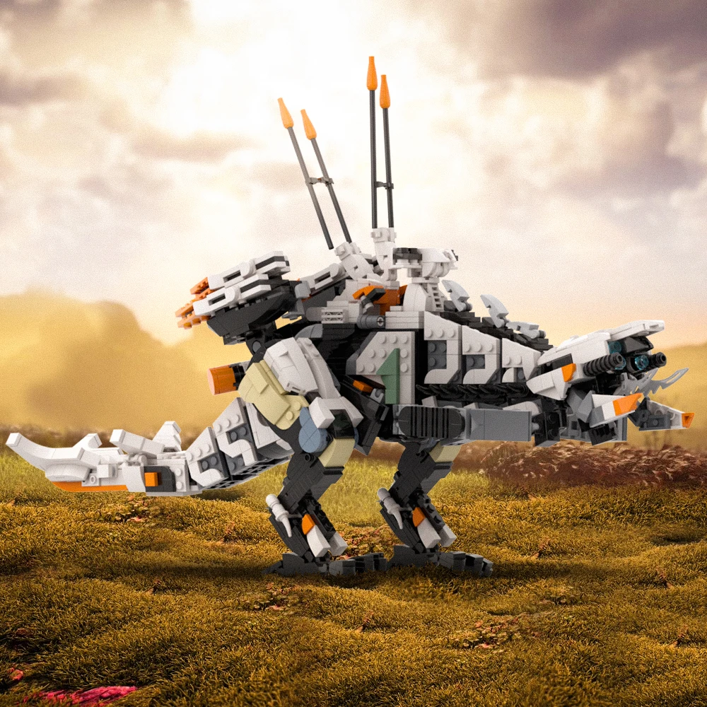 MOC Game Horizoneds Thunderjawss Forbidden West Monster Model Building Blocks Mech Corruptor Robots Toys Bricks For kids Gift