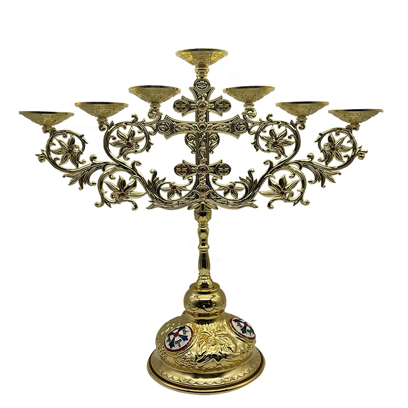 Orthodox Alloy Candlestick Bracket Christian Catholic Votive Candle Holder Church Decoration крест православный подсвечник