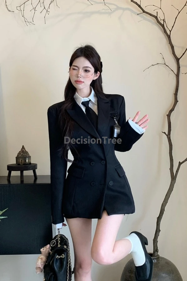 

2025 advanced sense academy style jk uniform autumn trendy waist cinching slim fitting suit 3-piece set girls' campus costume