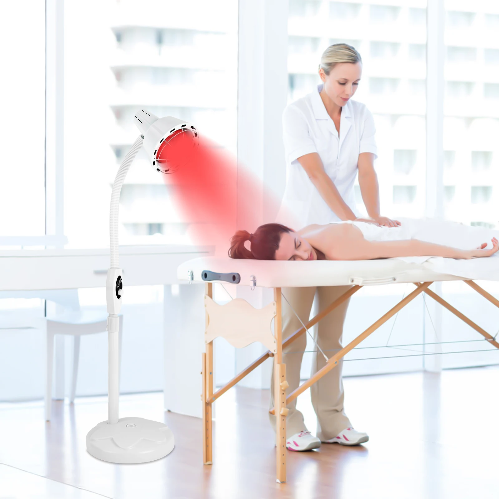 Infrared Light Therapy 275W Near Red Light Heat Lamp Pain Red Standing Lamp Set for Relieve Joinpt Pain and Muscle Aches