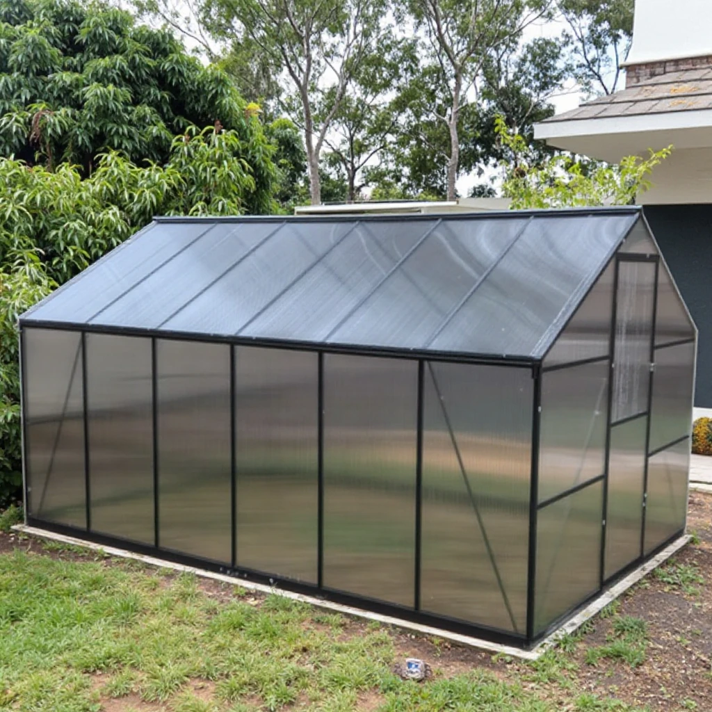 

Greenhouse Easy-to-assemble walk-in solarium with metal frame in garden villa courtyard