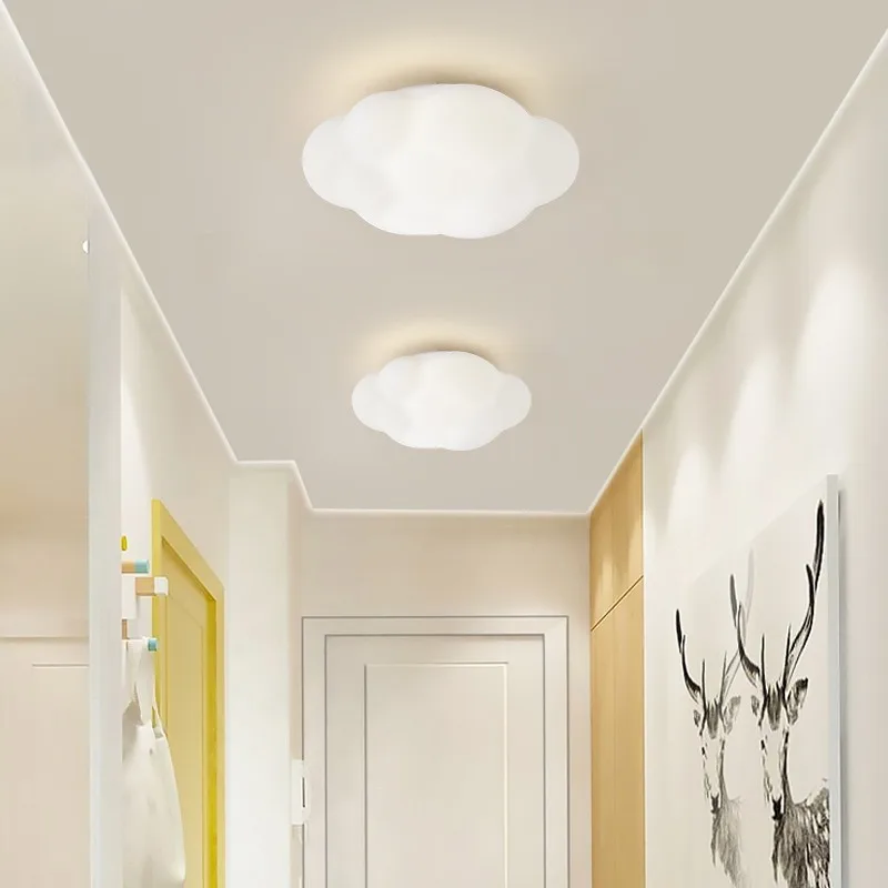 Luz de techo Led Tri Color crema de atenuación 3D luz de nube decoración de pasillo iluminación de entrada lámpara de balcón lámpara de pasillo 12W AC110-240V