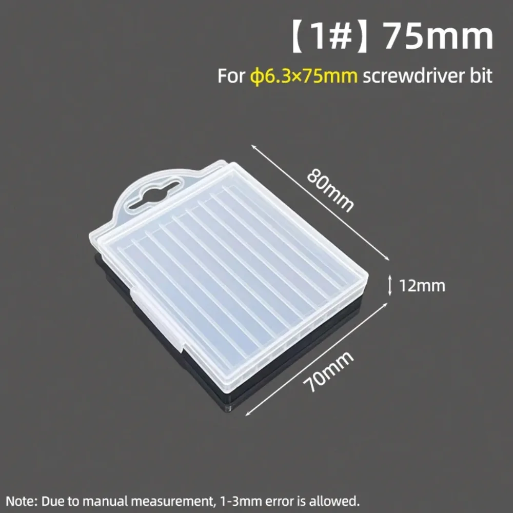 1Pcs Plastic Drill Bits Storage Box 10 Grid Case 1/4