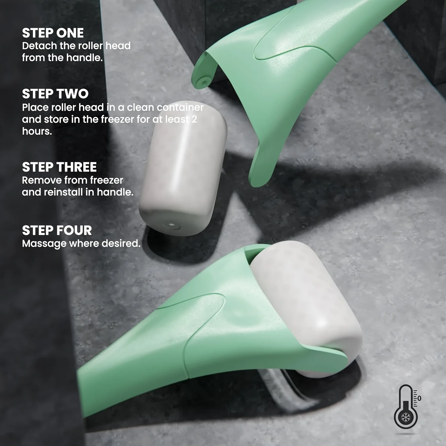 مجموعة العناية بالبشرة، أدوات آيس رولر وجوا شا للوجه للتجاعيد والانتفاخ، عبوتان #4