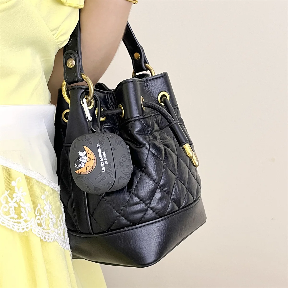 حافظة سماعات أذن مقاومة للصدمات لشاومي برادز 5 ، رسوم كرتون لطيفة ، IMD ، رائد فضاء ، ملصق كريستالي ، غطاء سماعات أذن مع خطاف