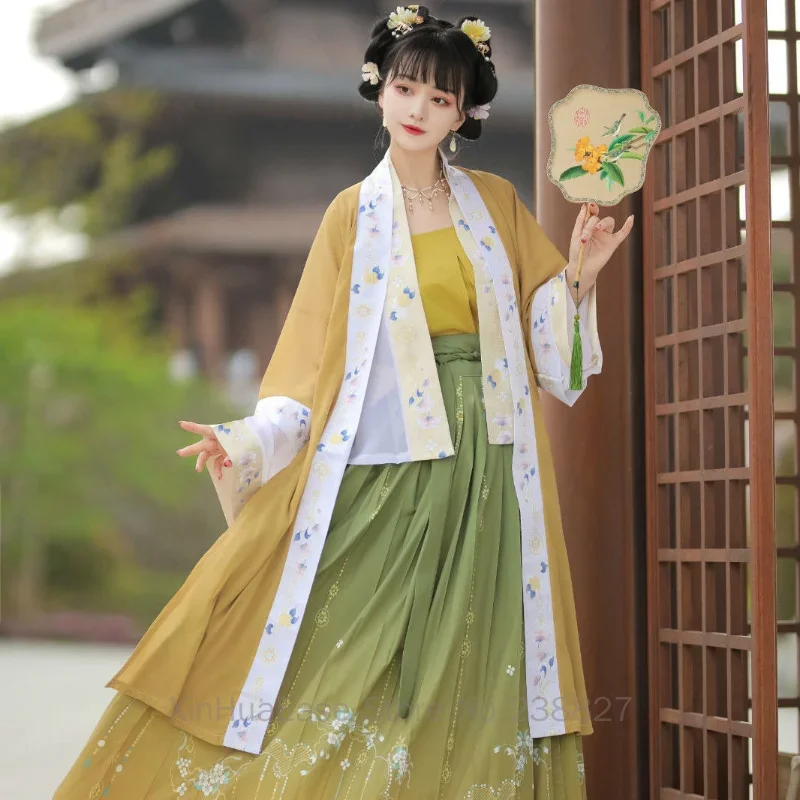 WATER Hanfu Suit Women's Dresses Song Dynasty Chinese Style Traditional Ancient Oriental Folk Cosplay Costume Photography