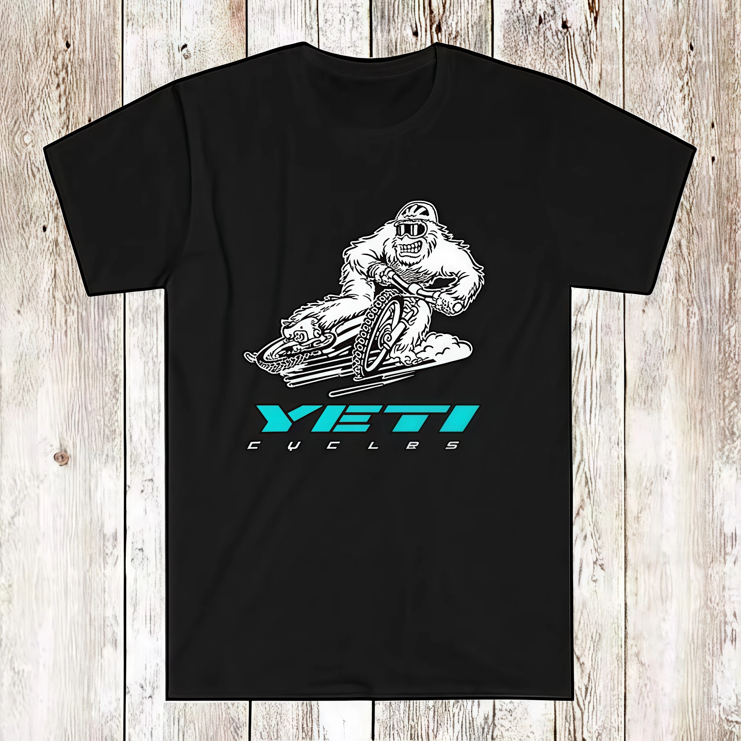

2025 YETI Bike Bicycle Logo Men's Black Pure Cotton Breathable T-Shirt Sell Like Hot Cakes High Quality