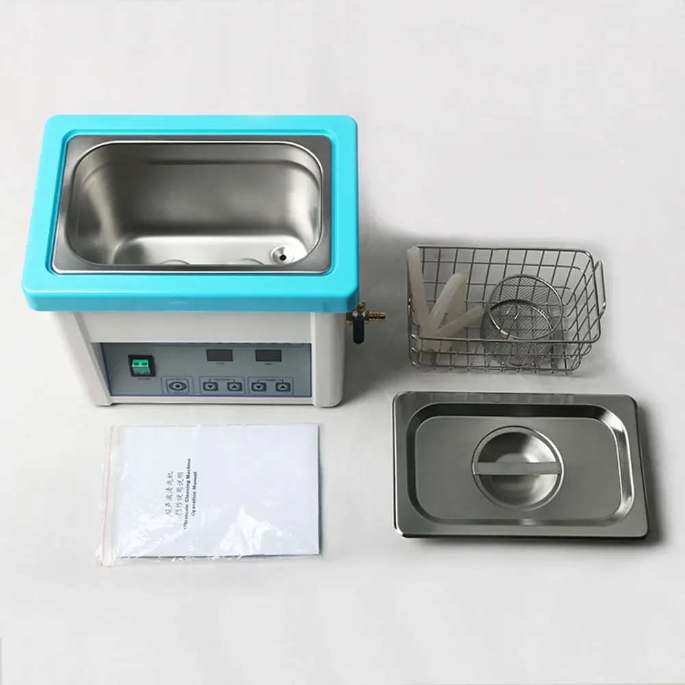 5L Dental Material 304 Stainless Steel Ultrasonic Cleaning Machine With Mesh Basket