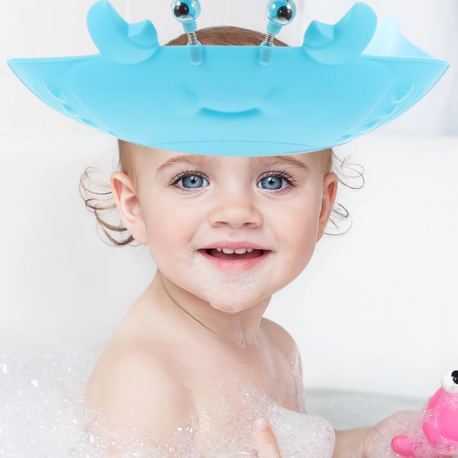 

Adjustable Baby Bath Hat Cartoon Waterproof Cap for Kids Infants Hair Washing Sun Shading Durable Design Baby Bath Hat