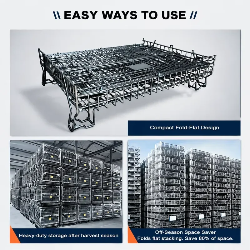 Heavy Duty Galvanized Wire Mesh Storage Basket Stackable Metal Cage for Wine Bottle Organization Holds 600 Burgundy Bottles