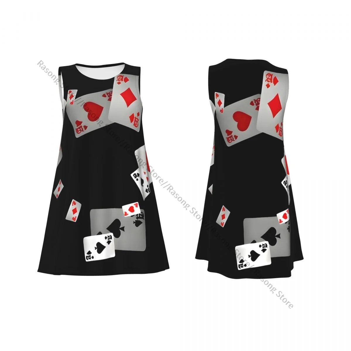 Abito da donna Carte da gioco Sfondo T-shirt casual estiva Coprispalle da spiaggia