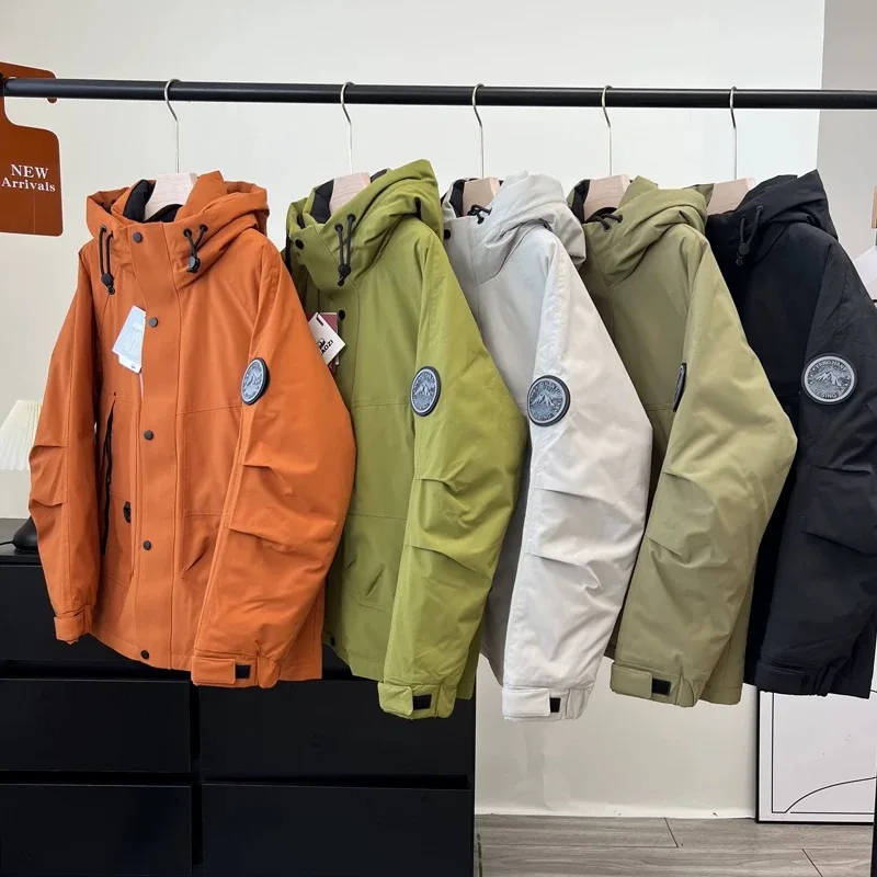 

Loose Fit Casual Hooded down Jacket Men's Outdoor Windproof Waterproof Duckling Workwear Coat for Winter Order
