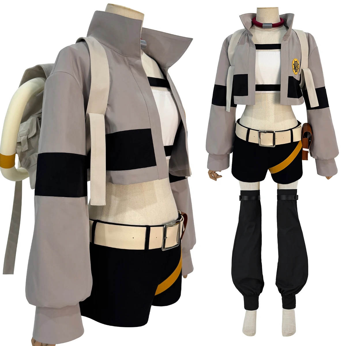 

HOLOUN Riyo Cosplay Costume Anime Gachiakuta Halloween Christmas Convention Top Vest Short Backpack Waist Bag