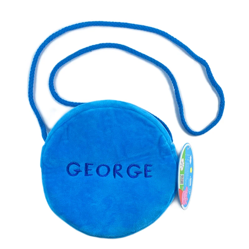 Peppa Pig Plush Crossbody Bag George Pig Toddler Knapsack Cartoon Round Shoulder Bag Coin Purse Girls Gifts Children's Toys